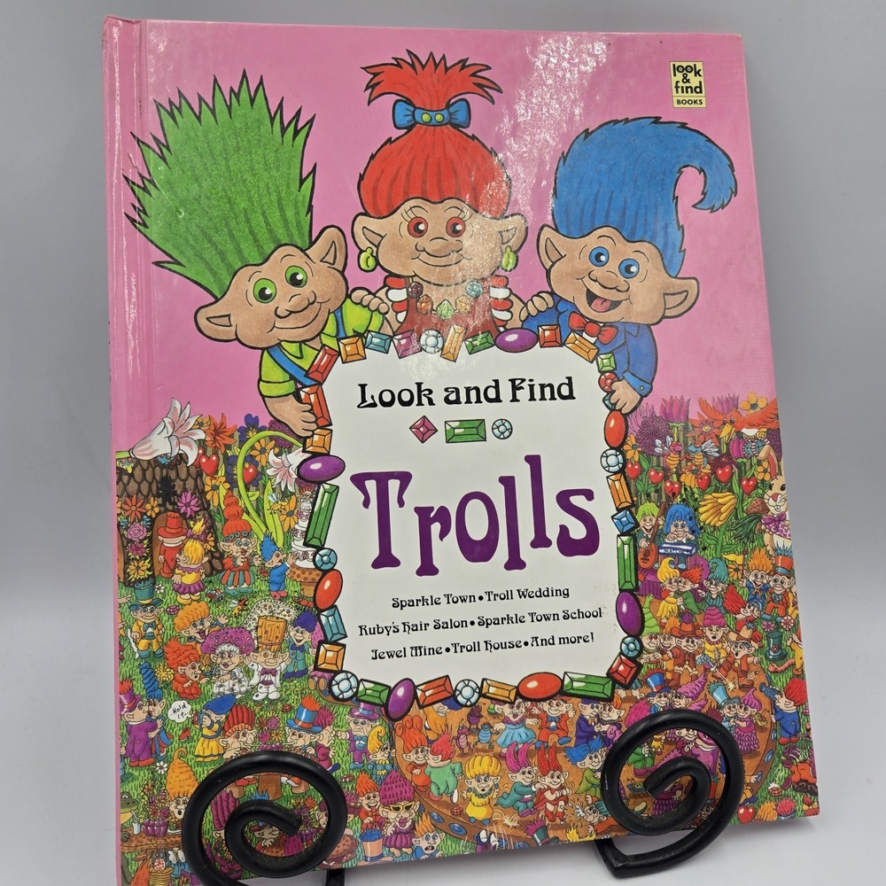 1992 Look and Find Trolls Hardcover Kids Book Illustrated Ages 4+ vintage Rare